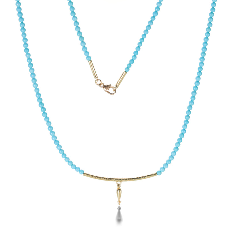 Barbara Heinrich Turquoise and Gold Bar Necklace | Quadrum Gallery