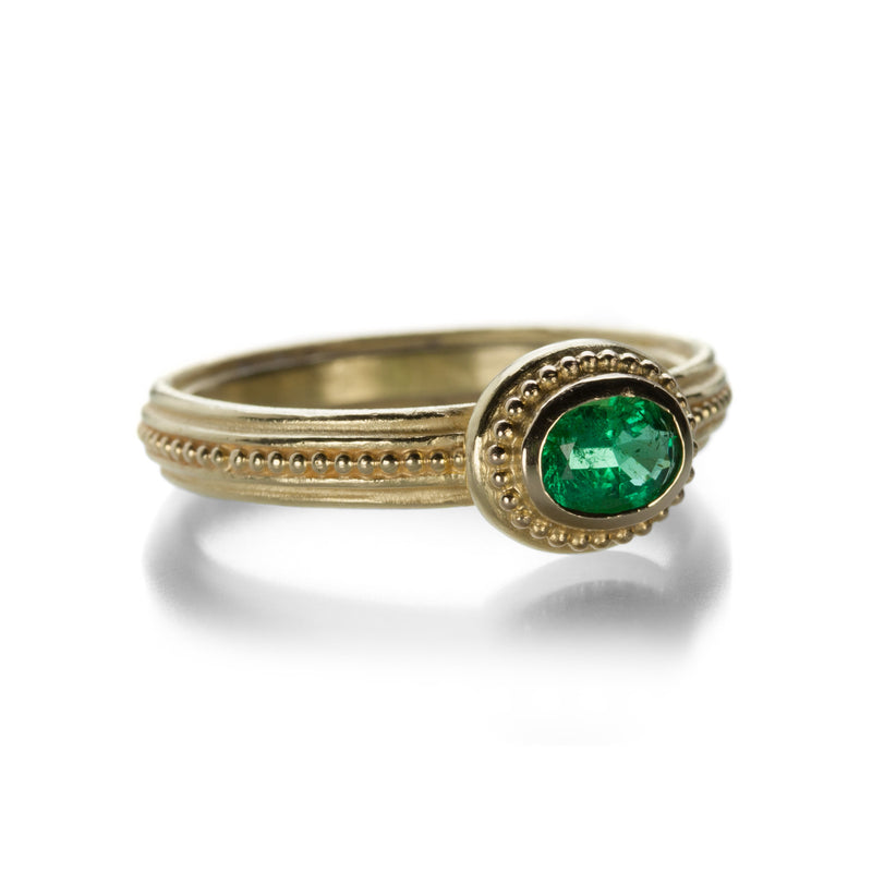 Barbara Heinrich Granulated Bezel Emerald Ring | Quadrum Gallery