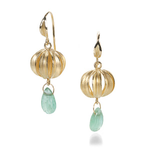 Barbara Heinrich Leaf Ball Drop Earrings with Emerald Drops | Quadrum Gallery