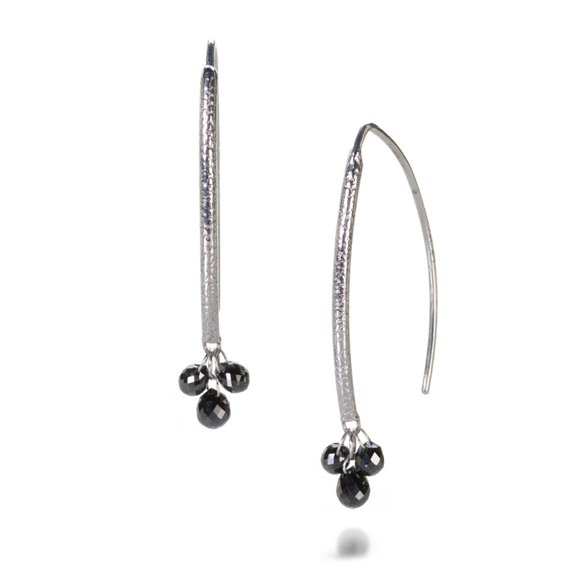 Barbara Heinrich White Gold Black Diamond Navette Earrings | Quadrum Gallery