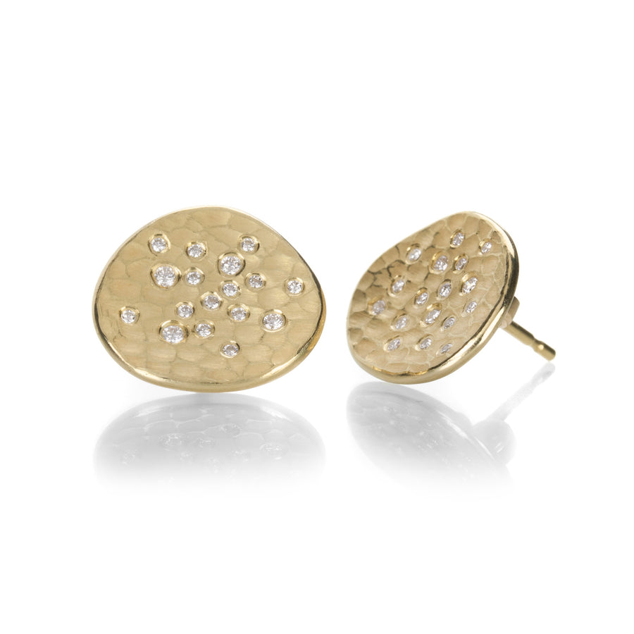 Barbara Heinrich Carved Glacier Studs with Diamonds | Quadrum Gallery