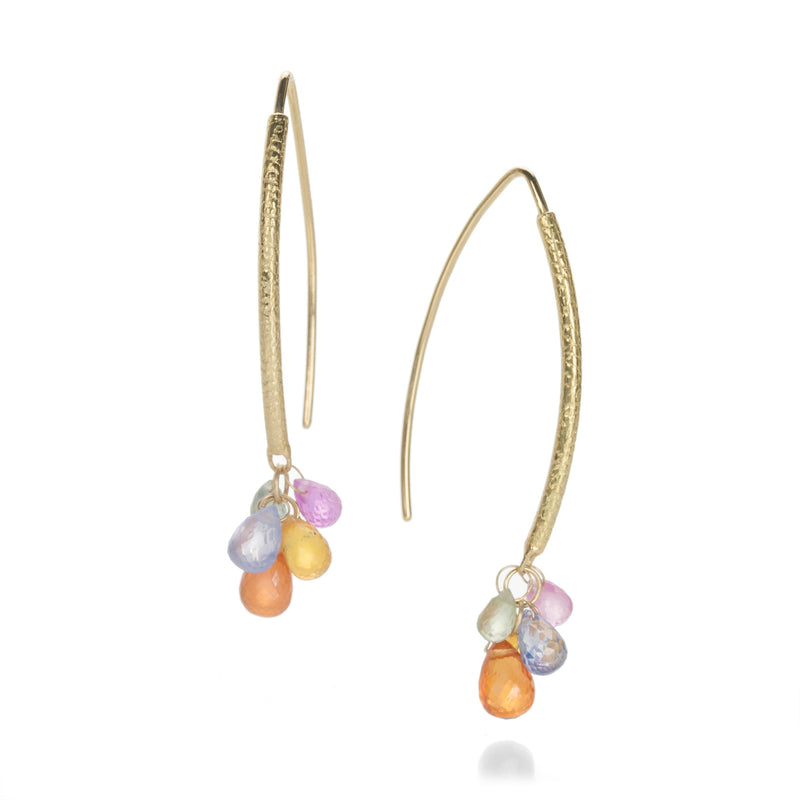 Barbara Heinrich Navette Earrings with Multi Color Sapphire Drops | Quadrum Gallery