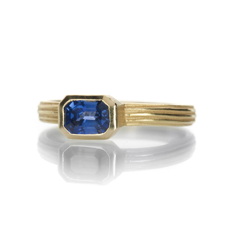 Barbara Heinrich Emerald Cut Blue Sapphire Gold Ring | Quadrum Gallery