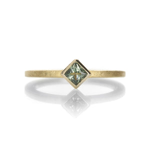 Barbara Heinrich Princess Cut Green Sapphire Ring | Quadrum Gallery