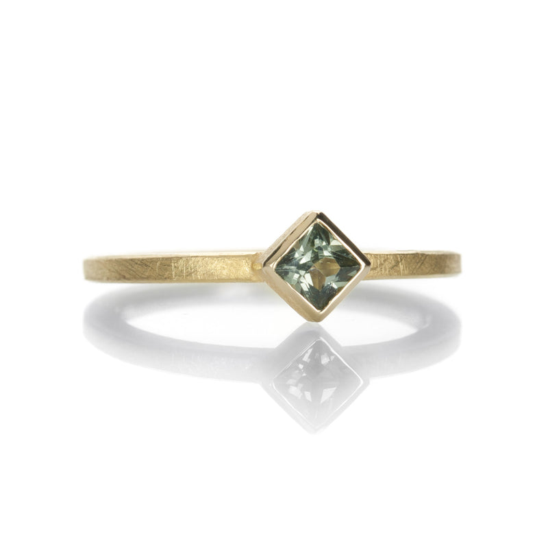 Barbara Heinrich Princess Cut Green Sapphire Ring | Quadrum Gallery