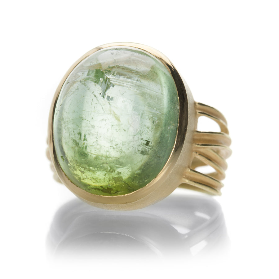 Barbara Heinrich Light Green Tourmaline Criss Cross Ring | Quadrum Gallery