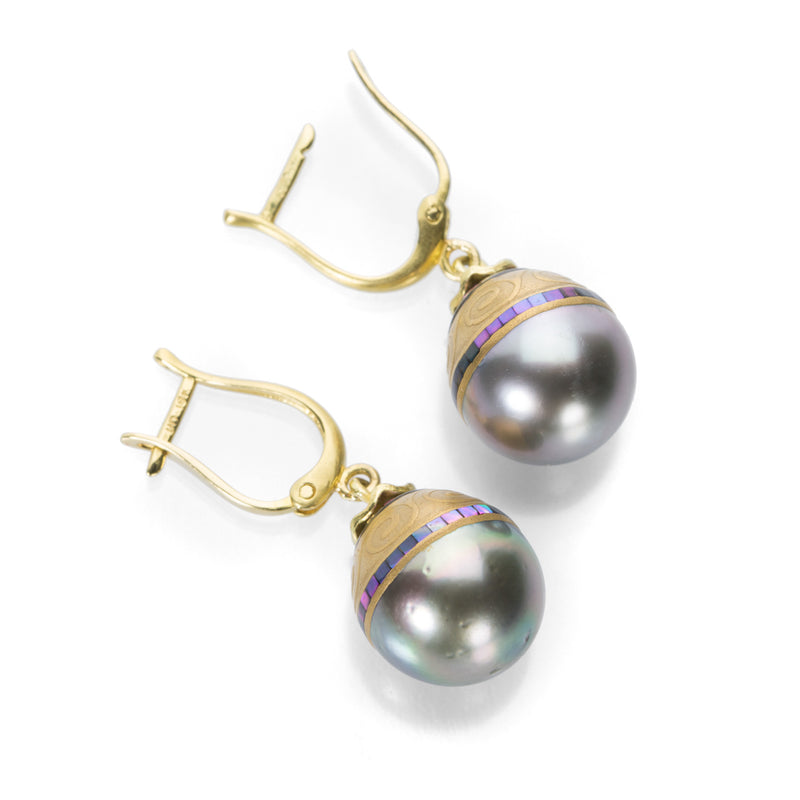 Barbara Heinrich South Sea Pearl with Abalone Inlay Earrings | Quadrum Gallery