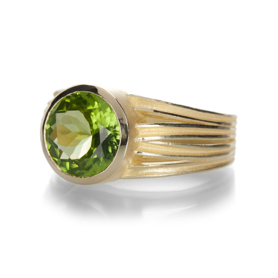 Barbara Heinrich Round Peridot Ribbon Ring | Quadrum Gallery