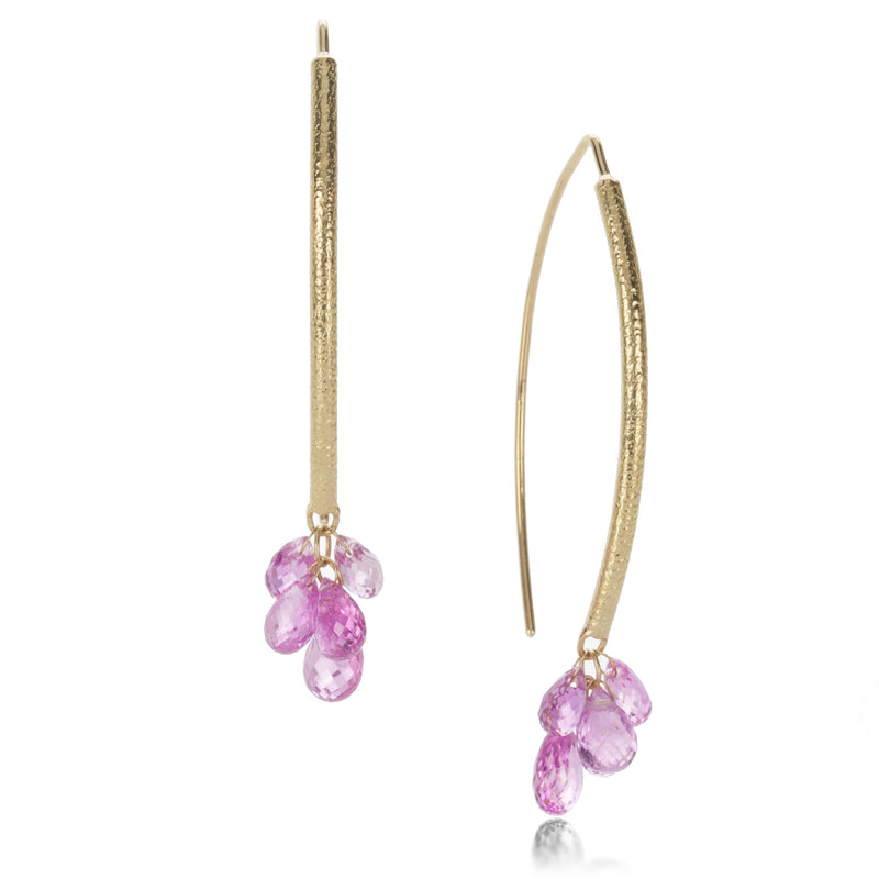 Barbara Heinrich Navette Earrings with Pink Sapphire Drops | Quadrum Gallery
