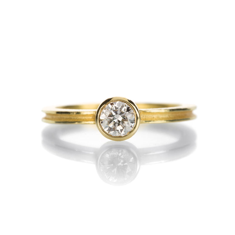 Barbara Heinrich Round Diamond Ring with Grooved Band | Quadrum Gallery