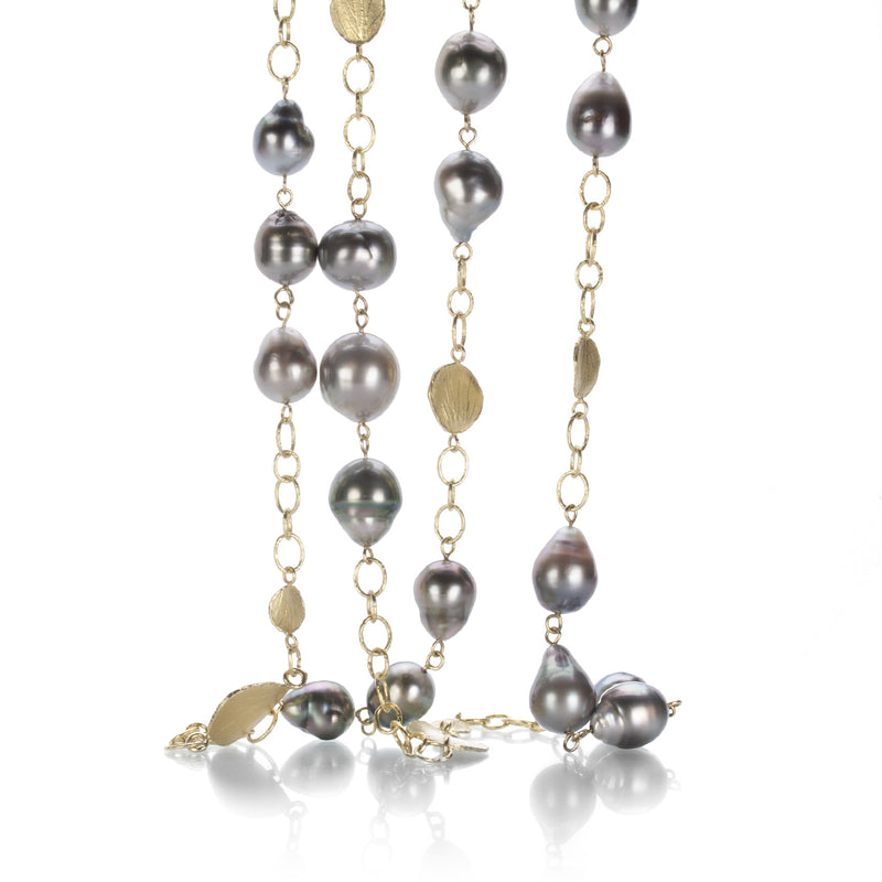 Barbara Heinrich Hammered Link Chain with Tahitian Pearls | Quadrum Gallery