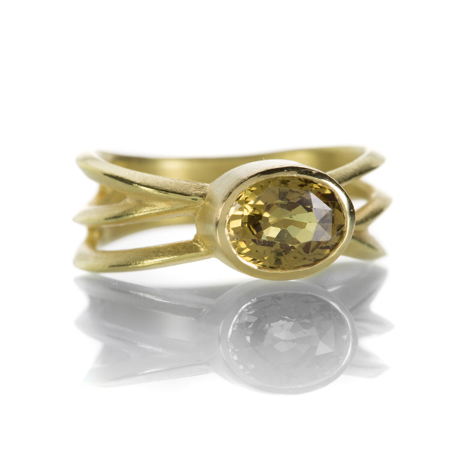 Barbara Heinrich Green Sapphire Double Criss Cross Ring | Quadrum Gallery