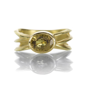 Barbara Heinrich Green Sapphire Double Criss Cross Ring | Quadrum Gallery