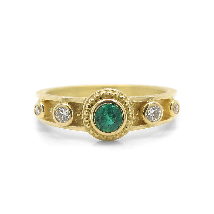 Barbara Heinrich Tapered Emerald & Diamond Ring | Quadrum Gallery
