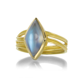 Barbara Heinrich Kite Shaped Rainbow Moonstone Ring | Quadrum Gallery