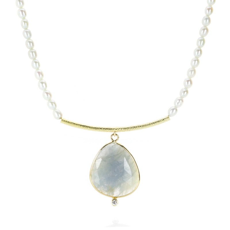 Barbara Heinrich Freshwater Pearl Necklace with Sapphire Pendant | Quadrum Gallery