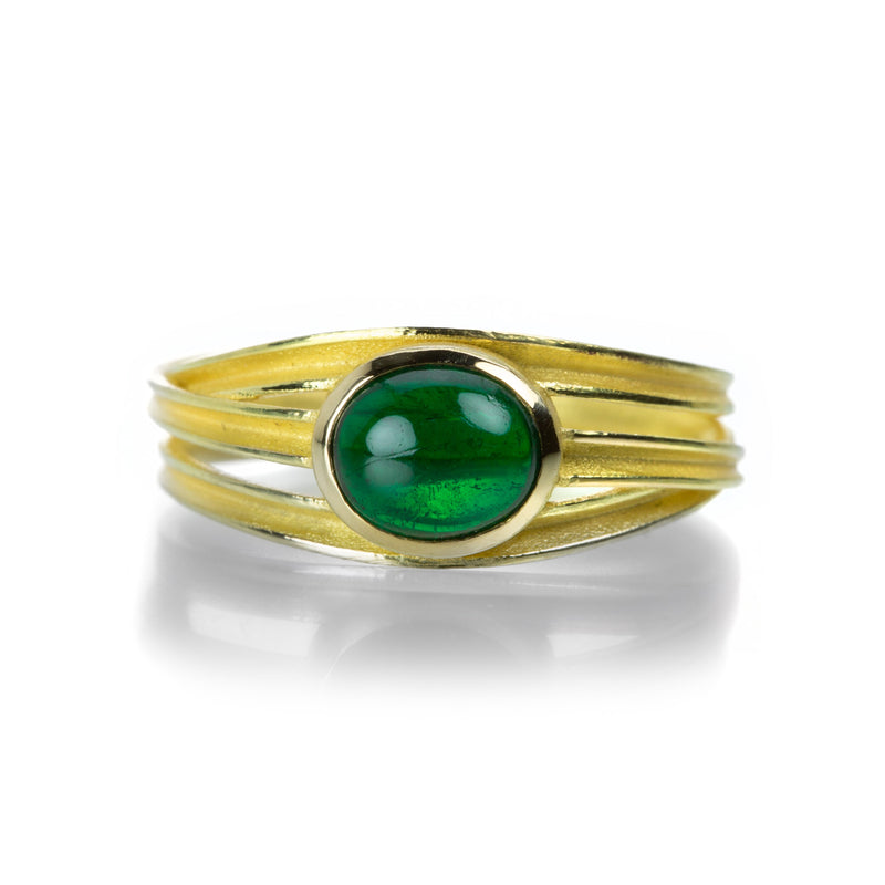 Barbara Heinrich Oval Emerald Three Ribbon Ring | Quadrum Gallery