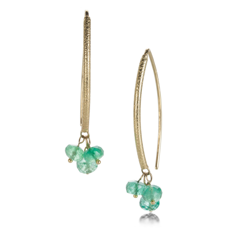 Barbara Heinrich Navette Earrings with Emerald Drops | Quadrum Gallery