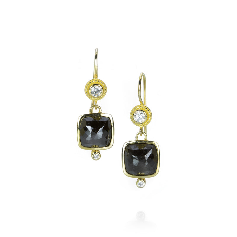 Barbara Heinrich Cushion Cut Black Diamond Drop Earrings | Quadrum Gallery