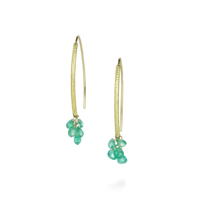 Barbara Heinrich Navette Earrings with Emerald Briolettes | Quadrum Gallery