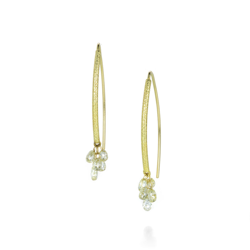 Barbara Heinrich Navette Earrings with Lemon Diamond Briolettes | Quadrum Gallery