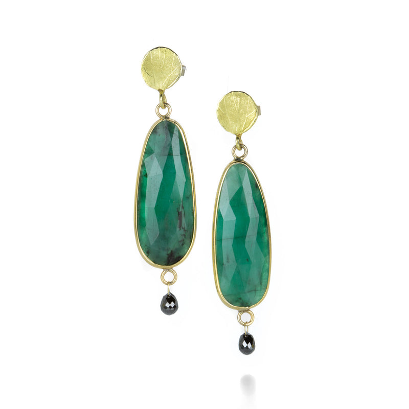 Barbara Heinrich Emerald and Black Diamond Earrings | Quadrum Gallery