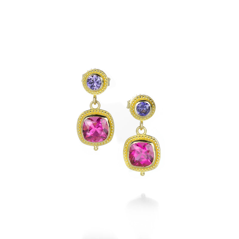 Barbara Heinrich Pink Tourmaline and Purple Sapphire Earrings | Quadrum Gallery
