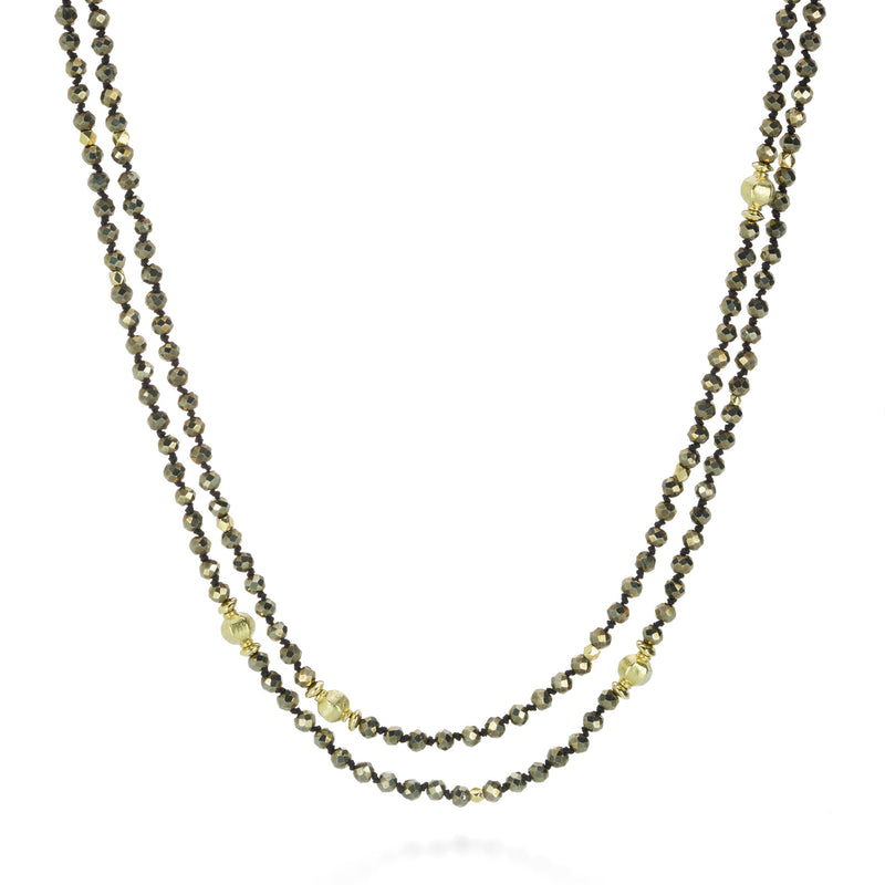 Barbara Heinrich Long Pyrite Necklace with Gold Spacers | Quadrum Gallery
