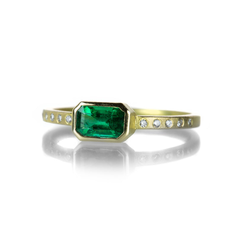 Barbara Heinrich Emerald Cut Emerald Ring with Diamonds | Quadrum Gallery