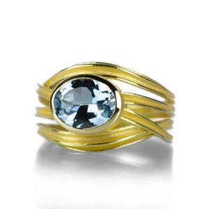 Barbara Heinrich Double Tier Aquamarine Ribbon Ring | Quadrum Gallery