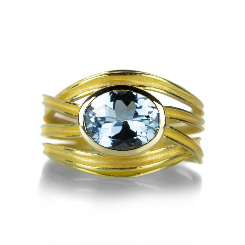 Barbara Heinrich Double Tier Aquamarine Ribbon Ring | Quadrum Gallery