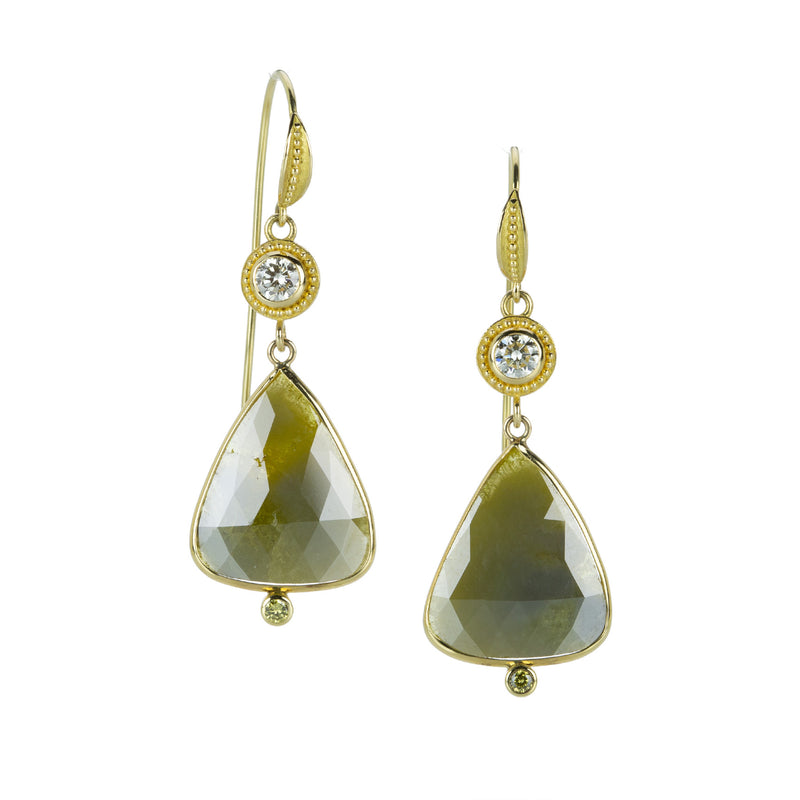 Barbara Heinrich Trillion Green Gray Diamond Earrings | Quadrum Gallery