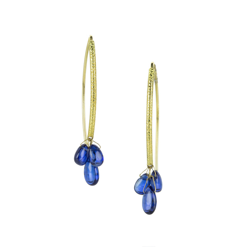 Barbara Heinrich 18k Navette Earrings with Kyanite Drops | Quadrum Gallery