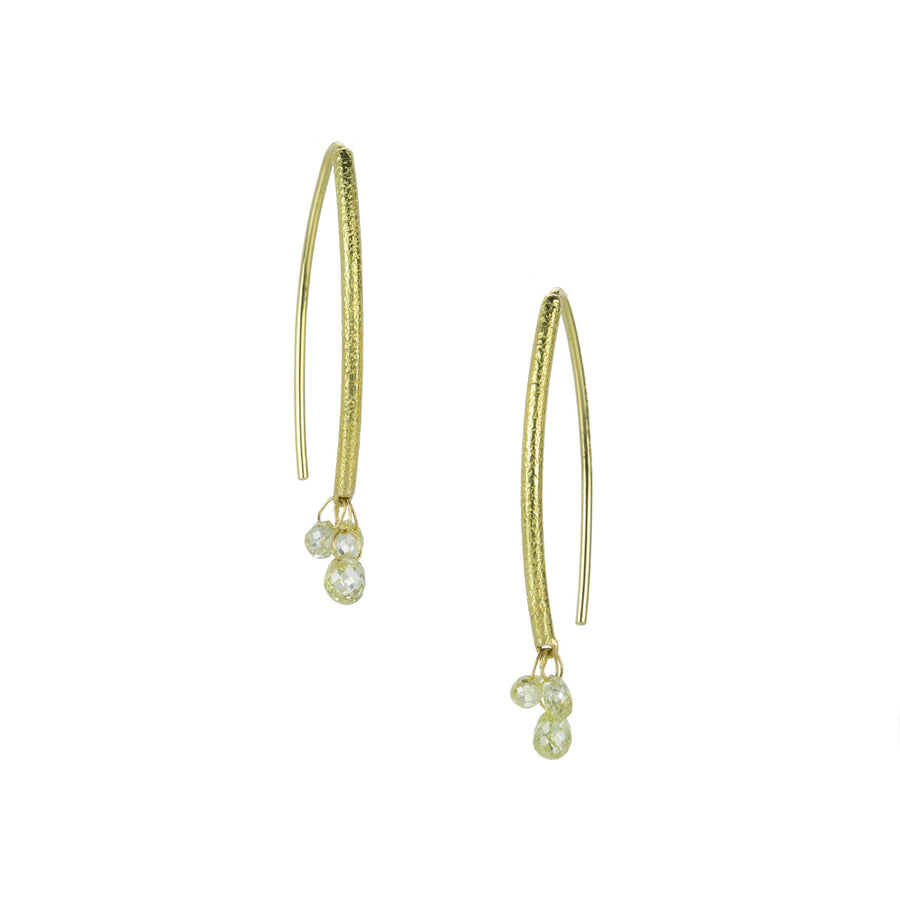 Barbara Heinrich 18k Lemon Diamond Navette Earrings | Quadrum Gallery