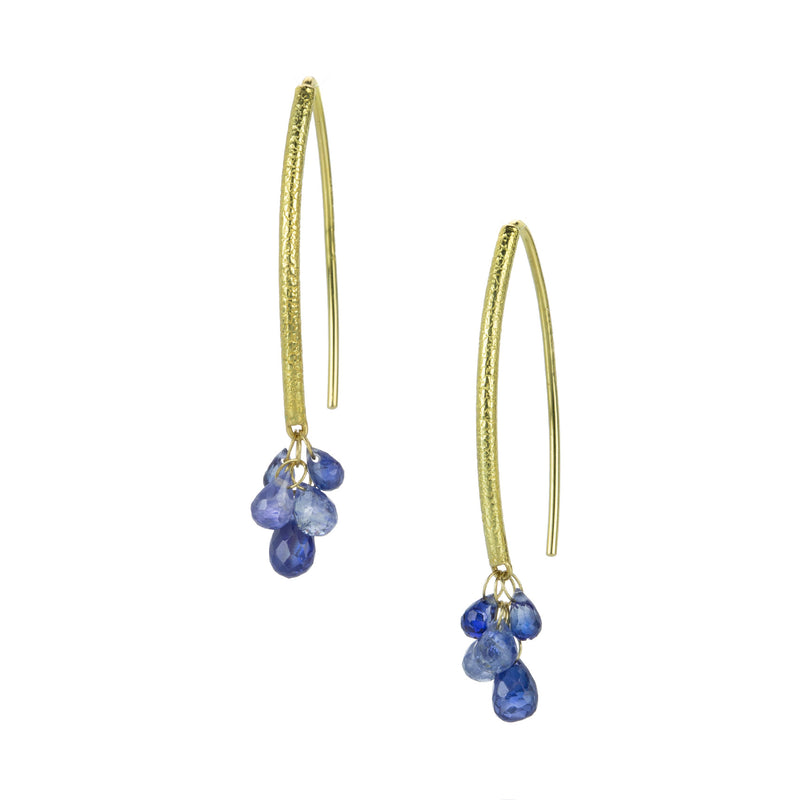 Barbara Heinrich Blue Sapphire Briolette Navette Earrings | Quadrum Gallery