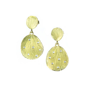 Barbara Heinrich 18k Double Hydrangea Petal Earrings with Diamonds | Quadrum Gallery