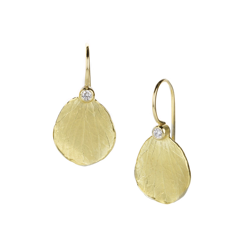Barbara Heinrich 18k Yellow Gold Large Petal Earrings with Diamonds | Quadrum Gallery