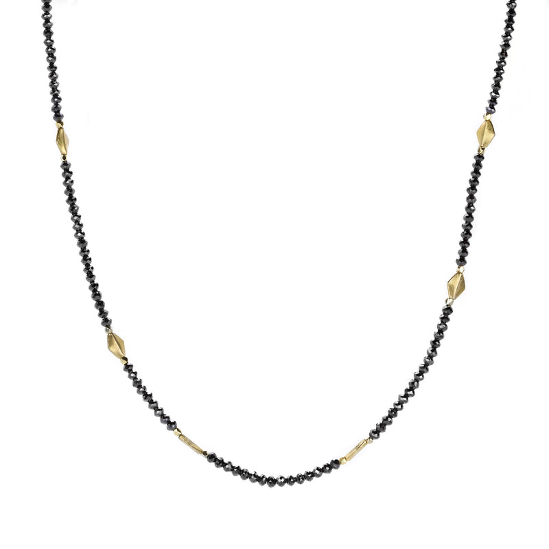 Barbara Heinrich Black Diamond Necklace with 18k Gold Kite Beads | Quadrum Gallery