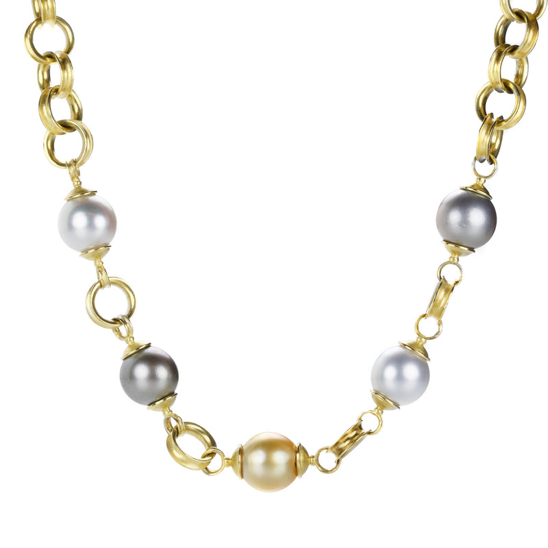 Barbara Heinrich Round Link Chain Necklace with Pearls  | Quadrum Gallery