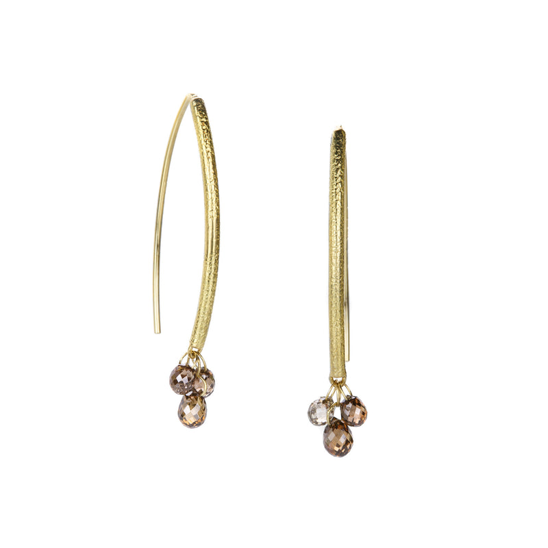Barbara Heinrich Brown Diamond Drop Navette Earrings | Quadrum Gallery