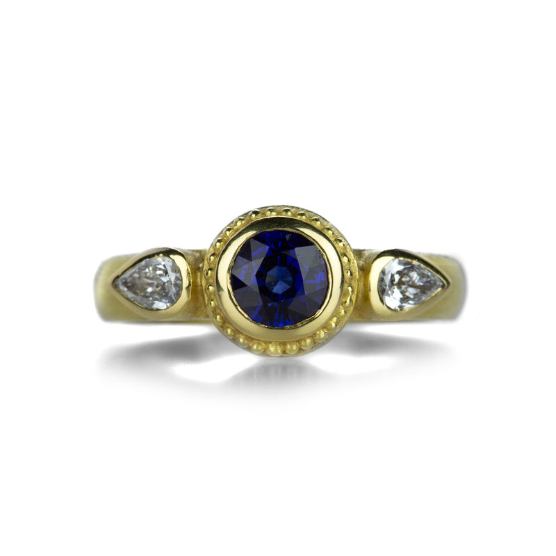 Barbara Heinrich Blue Sapphire and Pear Shape Diamond Ring | Quadrum Gallery