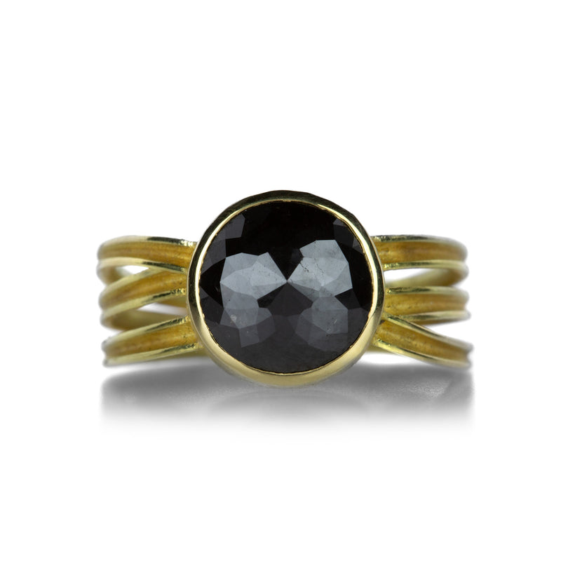 Barbara Heinrich Round Rose Cut Black Diamond Wrapped Ring | Quadrum Gallery