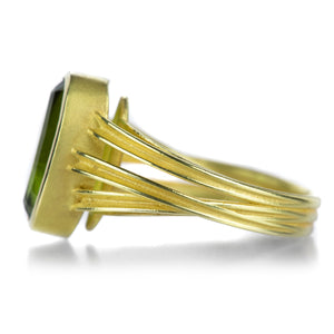Barbara Heinrich Oval Green Tourmaline Wrapped Ribbon Ring | Quadrum Gallery
