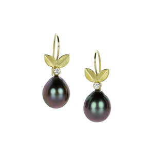 Barbara Heinrich Tahitian Pearl and Diamond Drop Earrings  | Quadrum Gallery