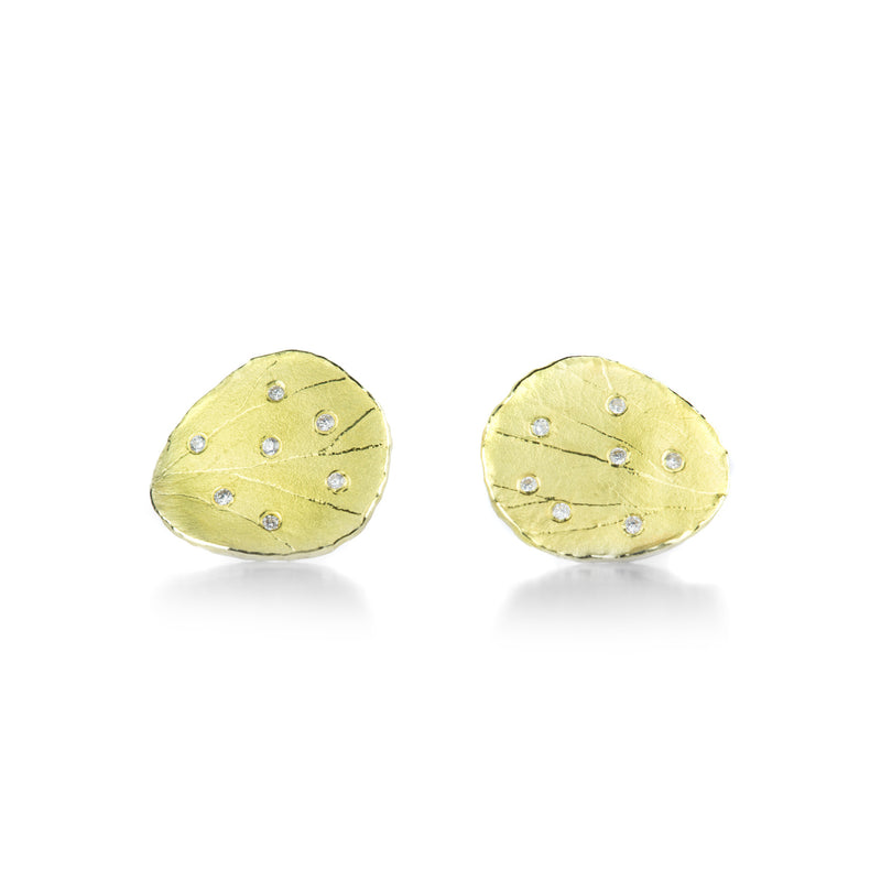 Barbara Heinrich Single Petal Stud Earrings with Diamonds | Quadrum Gallery