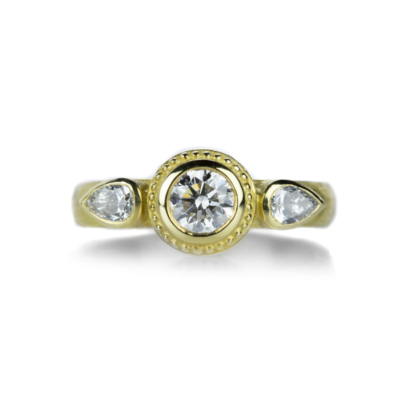 Barbara Heinrich 18k Round and Pear Shaped Diamond Ring | Quadrum Gallery