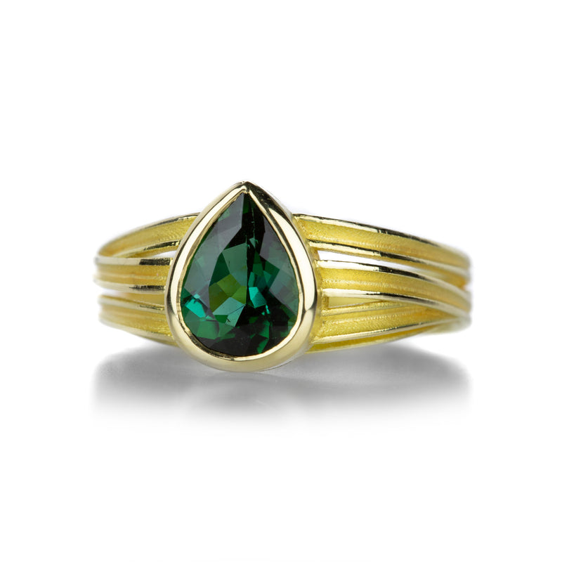 Barbara Heinrich Pear Shaped Green Tourmaline Ribbon Ring | Quadrum Gallery