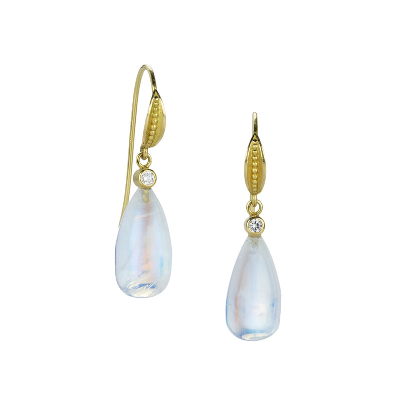 Barbara Heinrich Smooth Pear Shaped Moonstone Drop Earrings | Quadrum Gallery