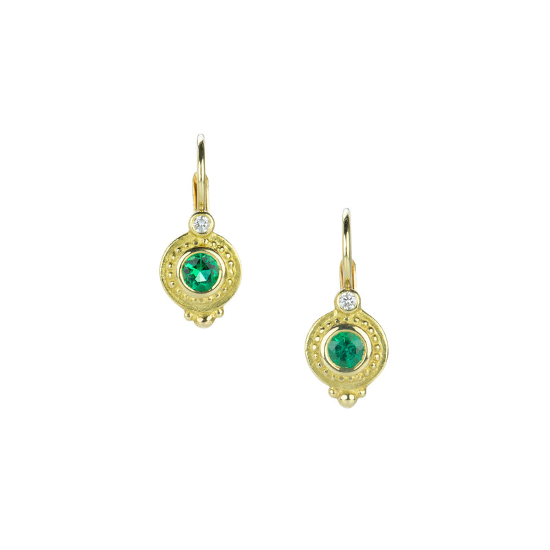 Barbara Heinrich Round Emerald Granulated Earrings | Quadrum Gallery