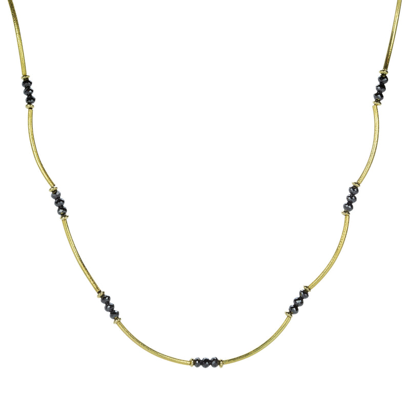 Barbara Heinrich Curved Tube Necklace with Black Diamonds | Quadrum Gallery